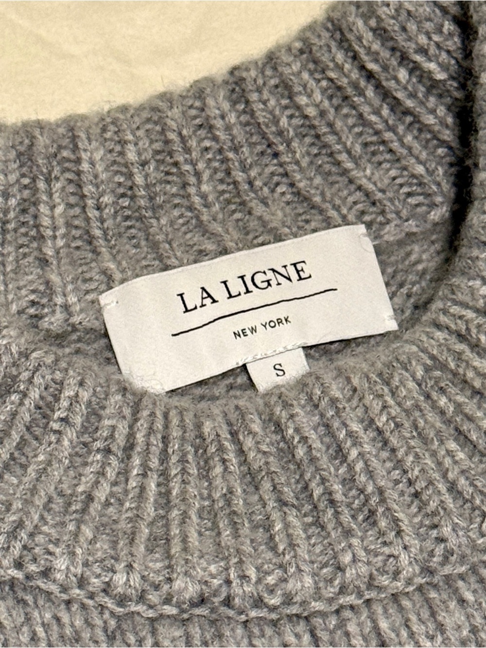 La Ligne 100% Cashmere Crew Neck Sweater S Grey